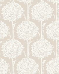 Zaria Light Blue Topiary Wallpaper Wallpaper A-Street Prints Double Roll Taupe 