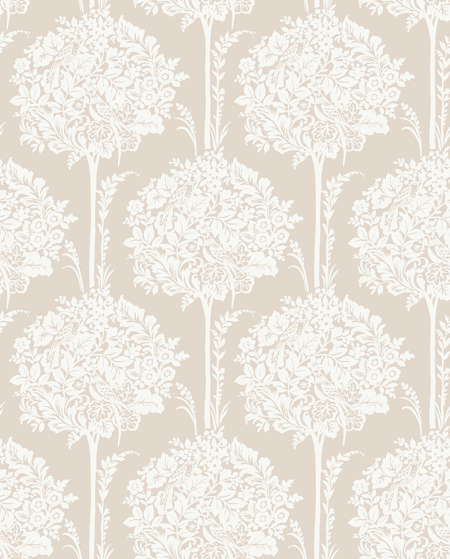 Zaria Light Blue Topiary Wallpaper Wallpaper A-Street Prints Double Roll Taupe 