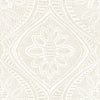 Scout Light Yellow Floral Ogee Wallpaper Wallpaper A-Street Prints Double Roll Light Grey 