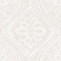 Scout Light Yellow Floral Ogee Wallpaper Wallpaper A-Street Prints Double Roll Lavender 