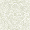 Scout Light Yellow Floral Ogee Wallpaper Wallpaper A-Street Prints Double Roll Moss 