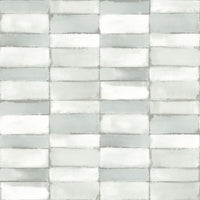 Braden Grey Tile Wallpaper Wallpaper A-Street Prints Double Roll Sage 