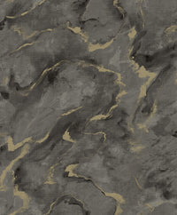 Silenus Gold Marbled Wallpaper Wallpaper A-Street Prints Double Roll Charcoal 