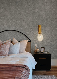 Meness Grey Metallic Marbling Wallpaper Wallpaper A-Street Prints   