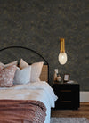 Meness Grey Metallic Marbling Wallpaper Wallpaper A-Street Prints   