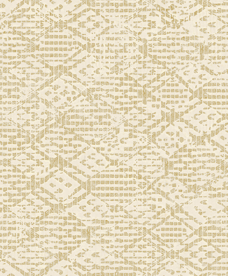 Helene Silver Glitter Geometric Wallpaper Wallpaper A-Street Prints Double Roll Gold 