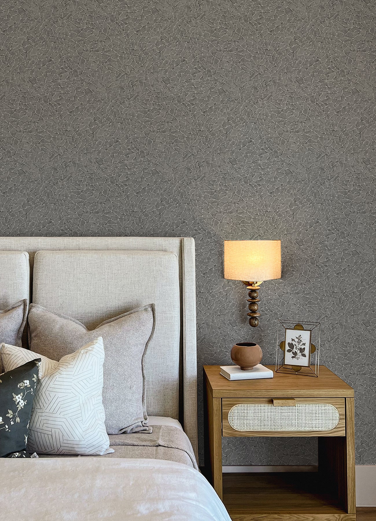 Soma Silver Metallic Crackling Wallpaper Wallpaper A-Street Prints   