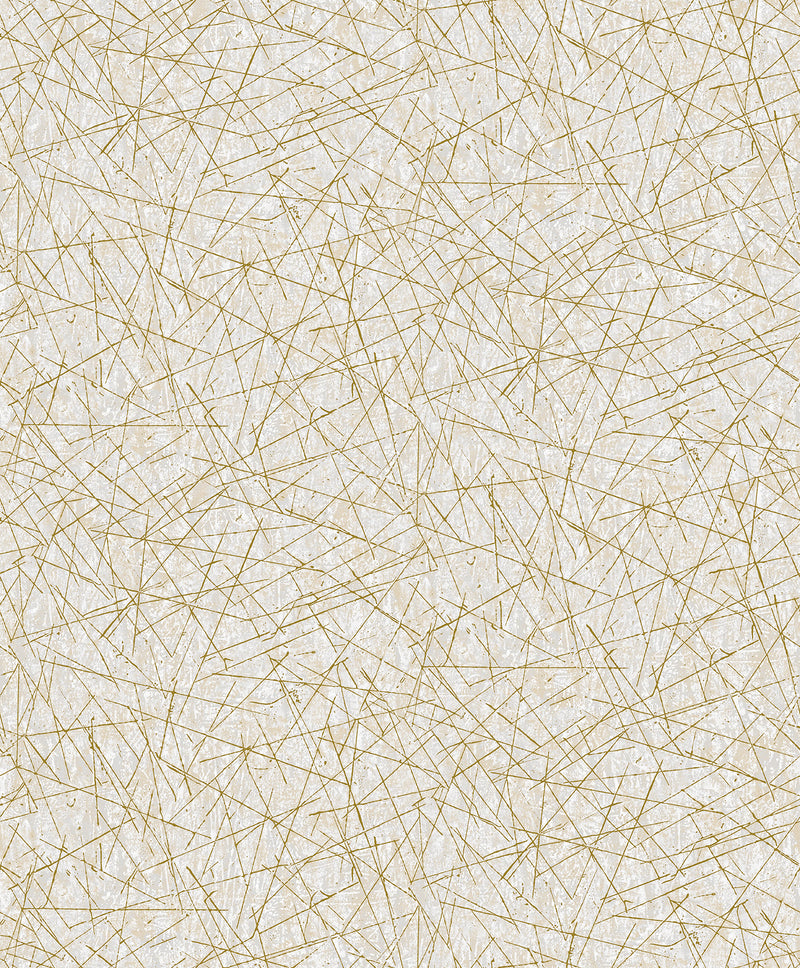 Bulan Champagne Abstract Lines Wallpaper Wallpaper A-Street Prints Double Roll Champagne 