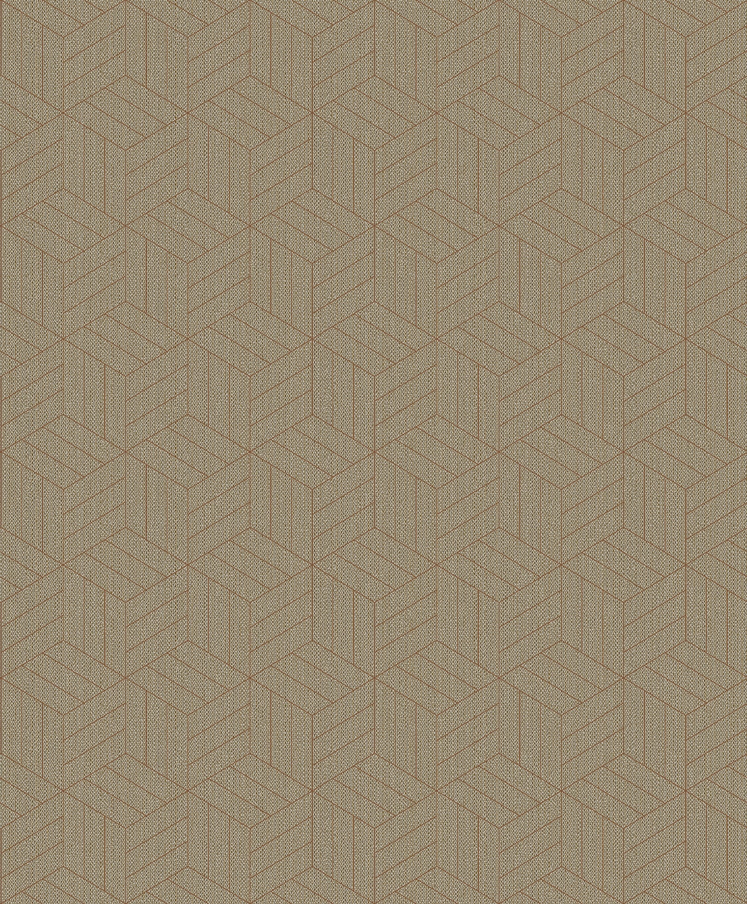 Izarra Copper Geometric Block Wallpaper Wallpaper A-Street Prints Double Roll Copper 