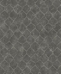 Rauta Pearl Hexagon Tile Wallpaper Wallpaper A-Street Prints Double Roll Pewter 