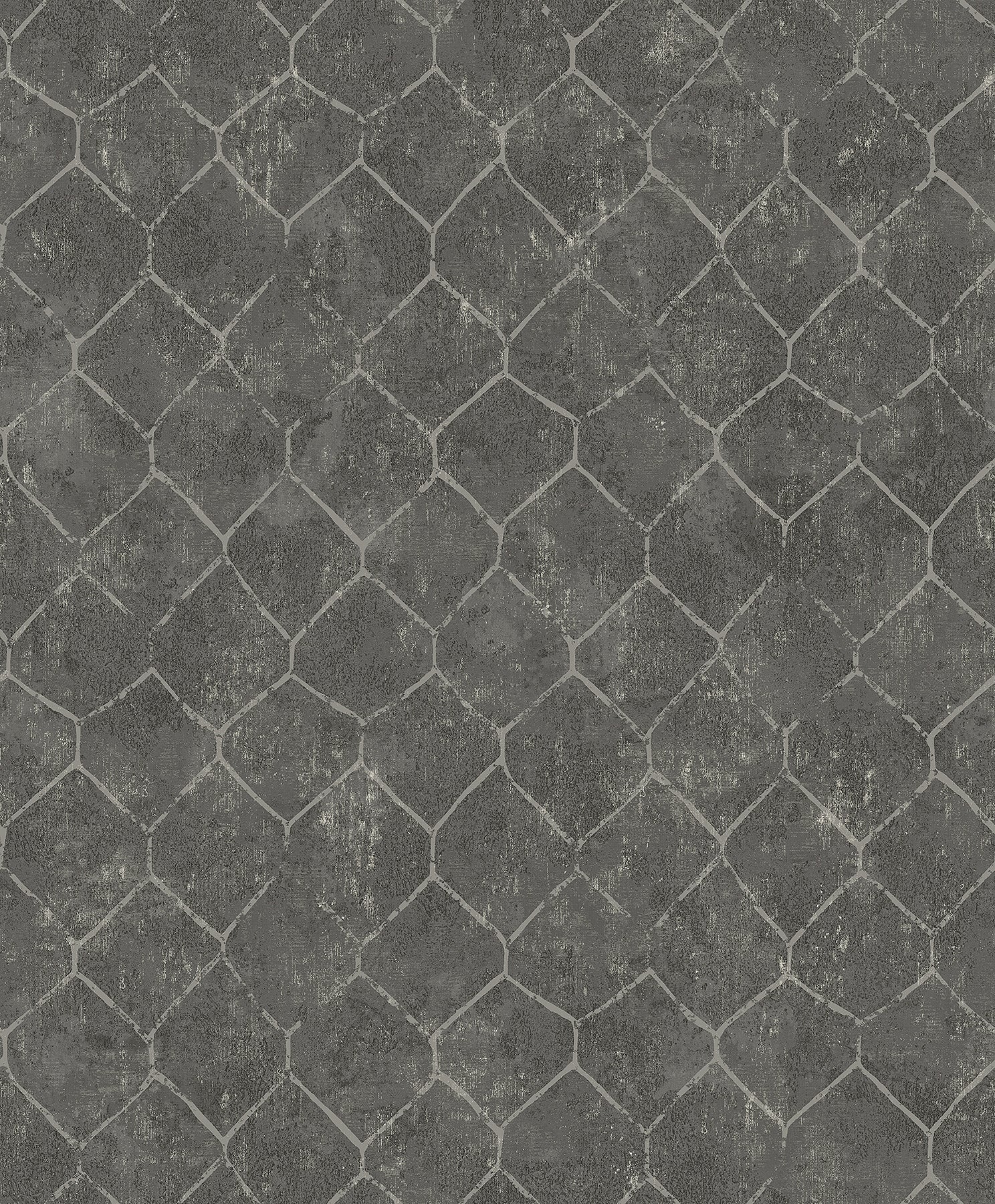 Rauta Pearl Hexagon Tile Wallpaper Wallpaper A-Street Prints Double Roll Pewter 