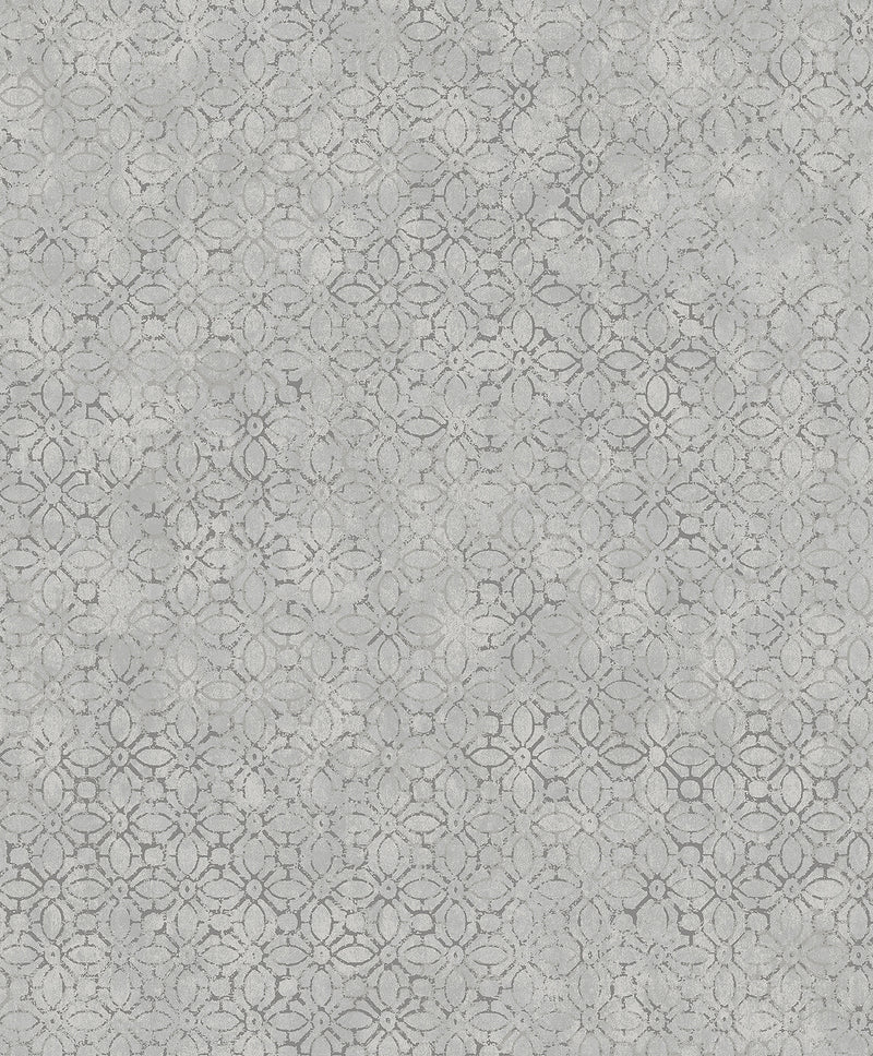 Khauta Champagne Floral Geometric Wallpaper Wallpaper A-Street Prints Double Roll Sterling 