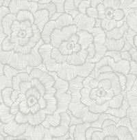 Periwinkle Blue Textured Floral Wallpaper Wallpaper A-Street Prints Double Roll Light Grey 