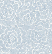 Periwinkle Blue Textured Floral Wallpaper Wallpaper A-Street Prints Double Roll Blue 