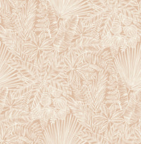 Vita Blue Botanical Wallpaper Wallpaper A-Street Prints Double Roll Blush 