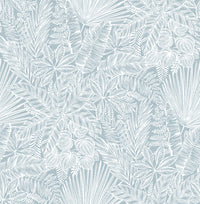 Vita Blue Botanical Wallpaper Wallpaper A-Street Prints Double Roll Blue 