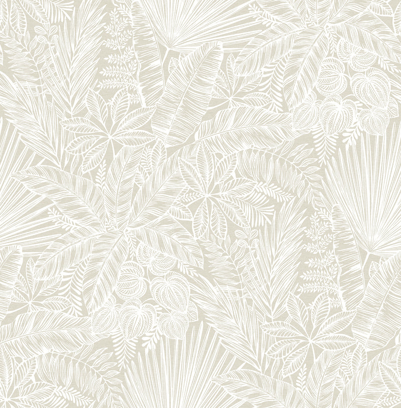 Vita Blue Botanical Wallpaper Wallpaper A-Street Prints Double Roll Off-White 