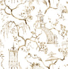 Serena Blue Chinoiserie Wallpaper Wallpaper A-Street Prints Double Roll Coffee 