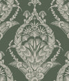 Arlie Evergreen Botanical Damask Wallpaper Wallpaper A-Street Prints Double Roll Evergreen 