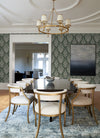 Arlie Evergreen Botanical Damask Wallpaper Wallpaper A-Street Prints   