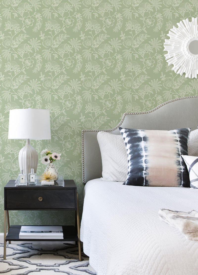 Maeve Butter Jacobean Trail Wallpaper Wallpaper A-Street Prints   