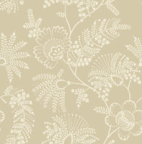 Maeve Butter Jacobean Trail Wallpaper Wallpaper A-Street Prints Double Roll Butter 