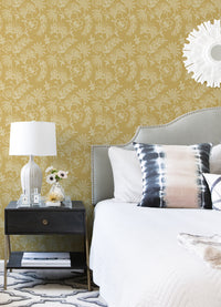 Maeve Butter Jacobean Trail Wallpaper Wallpaper A-Street Prints   