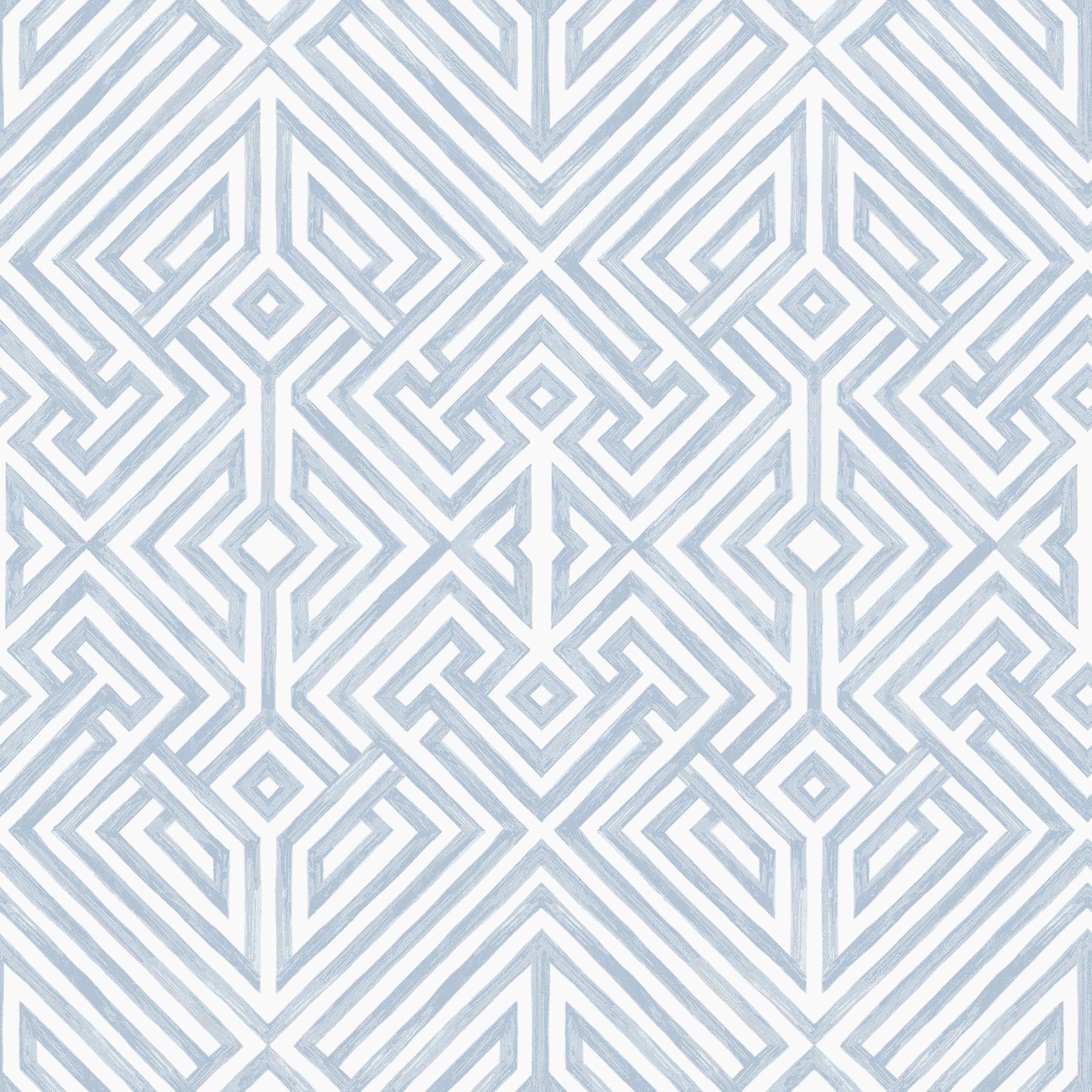 Lyon Blue Geometric Key Wallpaper Wallpaper A-Street Prints Double Roll Blue 