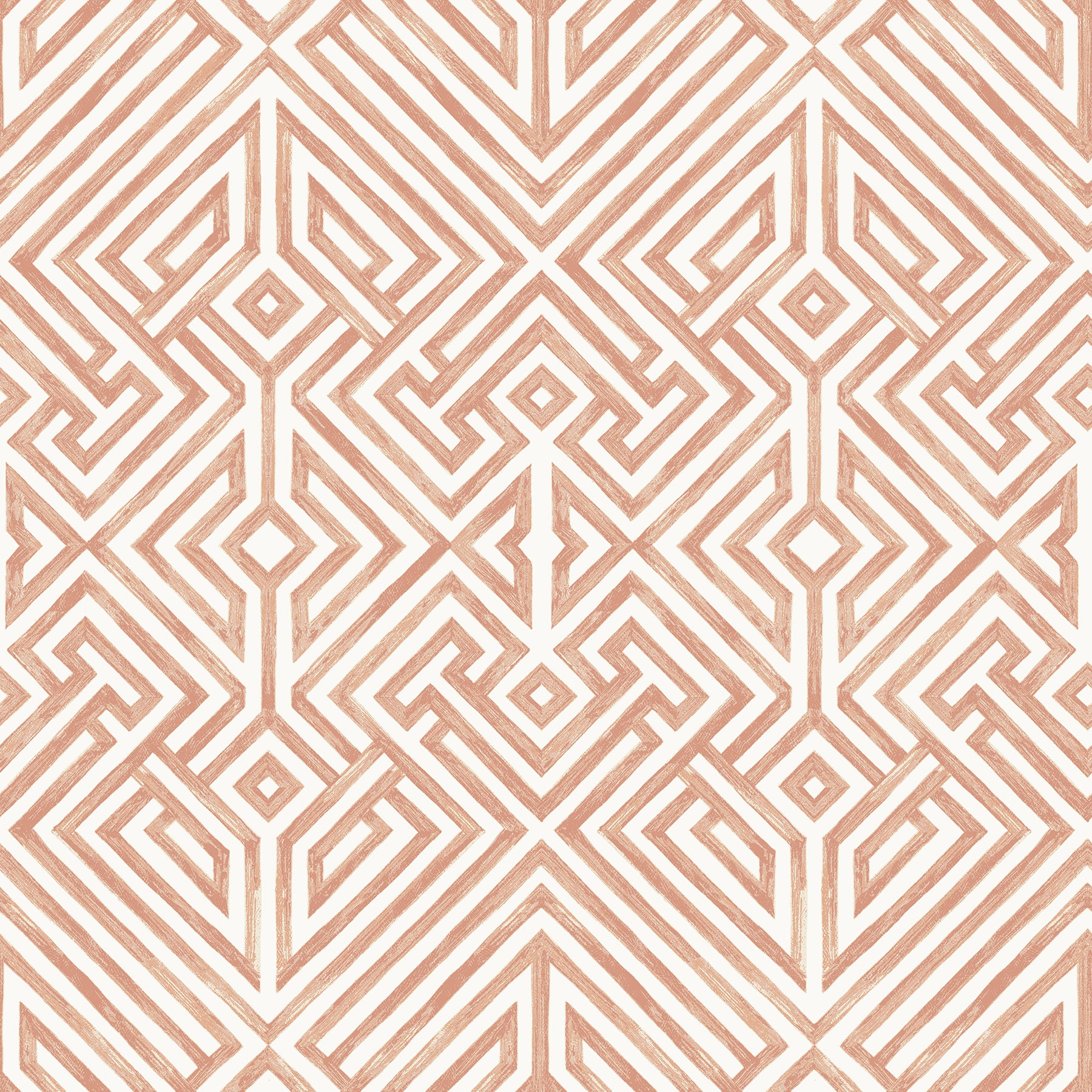 Lyon Blue Geometric Key Wallpaper Wallpaper A-Street Prints Double Roll Coral 