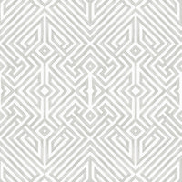 Lyon Blue Geometric Key Wallpaper Wallpaper A-Street Prints Double Roll Silver 