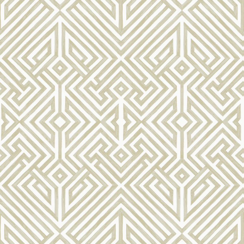 Lyon Blue Geometric Key Wallpaper Wallpaper A-Street Prints Double Roll Gold 