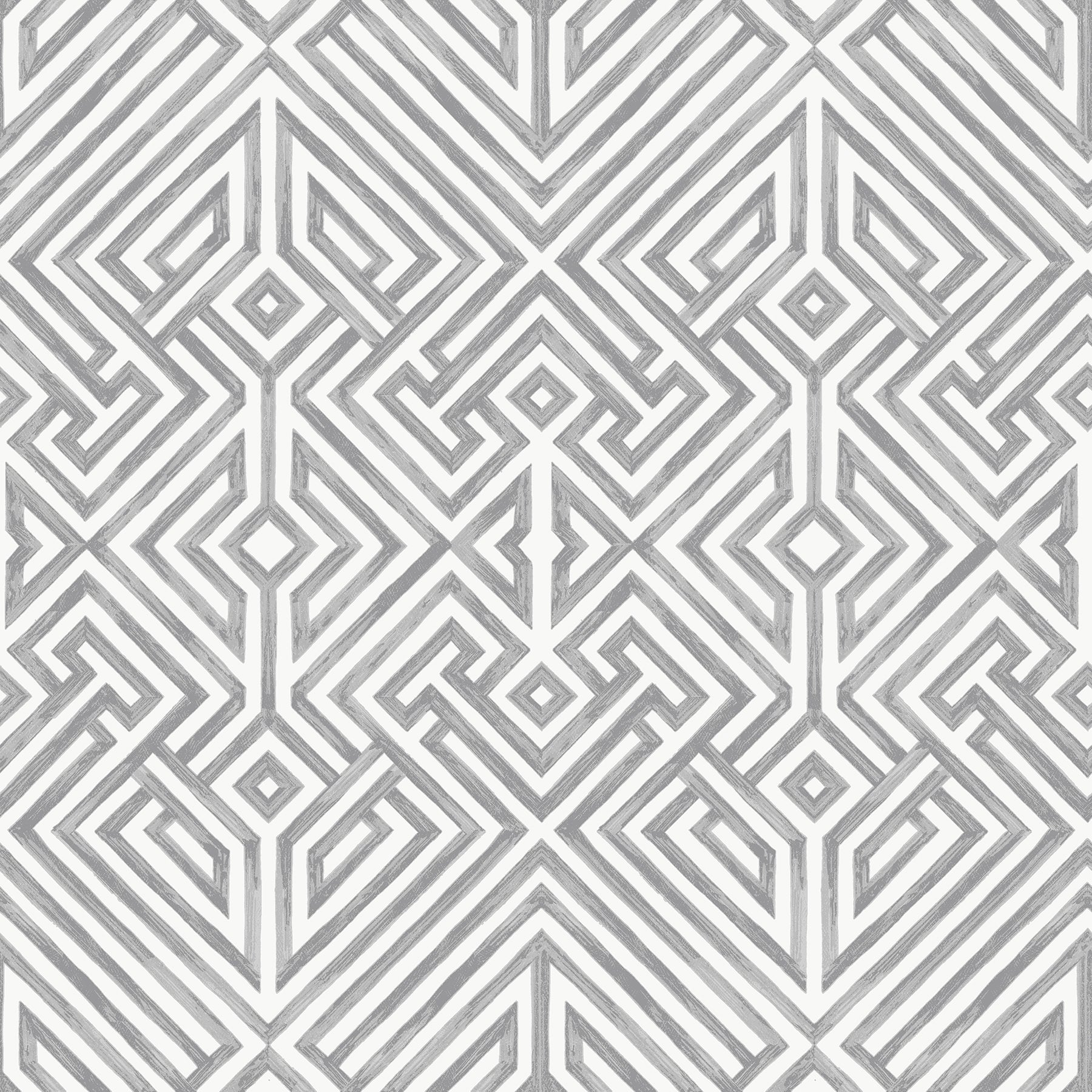 Lyon Blue Geometric Key Wallpaper Wallpaper A-Street Prints Double Roll Grey 