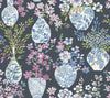 Harper Brown Floral Vase Wallpaper Wallpaper A-Street Prints Double Roll Charcoal 