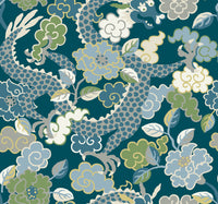 Yanci Green Dragon Wallpaper Wallpaper A-Street Prints Double Roll Teal 