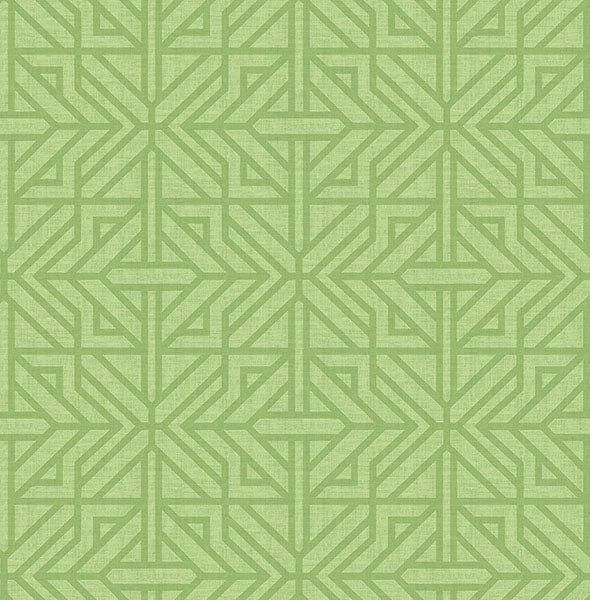 Hesper Green Geometric Wallpaper Wallpaper A-Street Prints Double Roll Green 