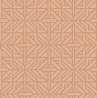 Hesper Green Geometric Wallpaper Wallpaper A-Street Prints Double Roll Rust 