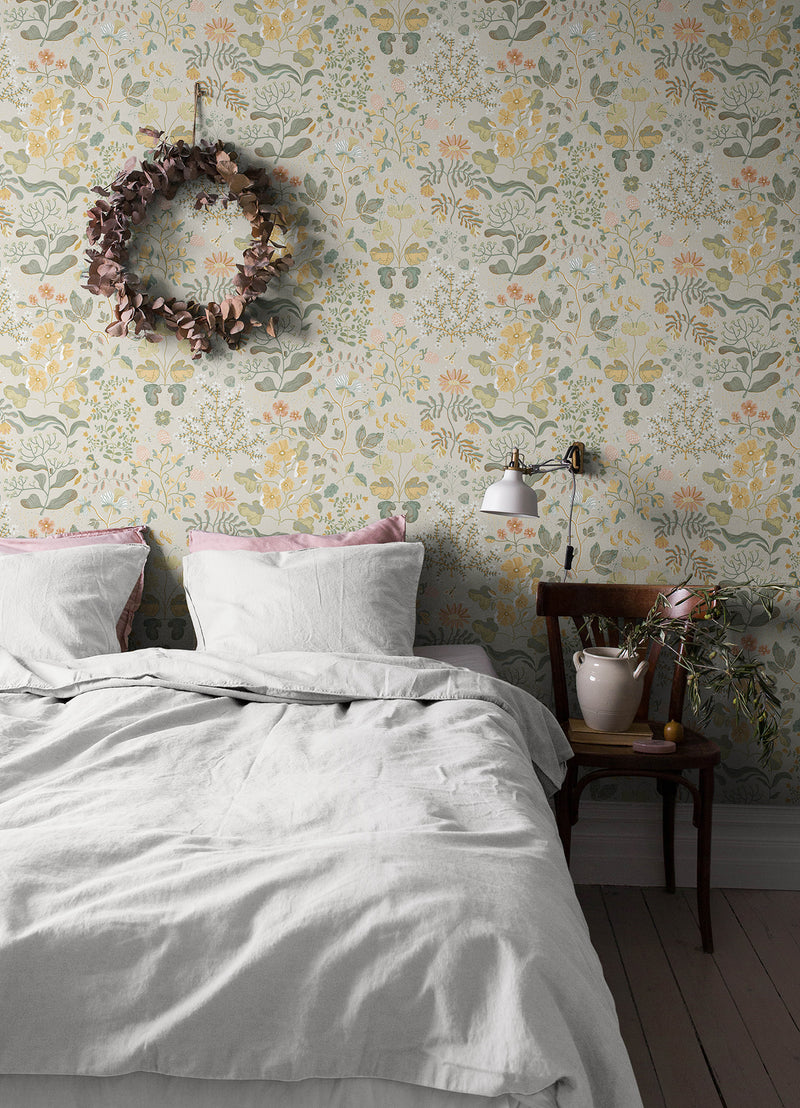 Groh Green Floral Wallpaper Wallpaper A-Street Prints   