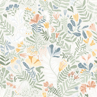 Brittsommar Seafoam Woodland Floral Wallpaper Wallpaper A-Street Prints Double Roll Seafoam 