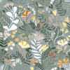 Brittsommar Seafoam Woodland Floral Wallpaper Wallpaper A-Street Prints Double Roll Slate 