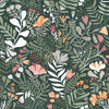 Brittsommar Seafoam Woodland Floral Wallpaper Wallpaper A-Street Prints Double Roll Evergreen 