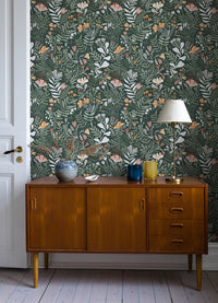 Brittsommar Seafoam Woodland Floral Wallpaper Wallpaper A-Street Prints   