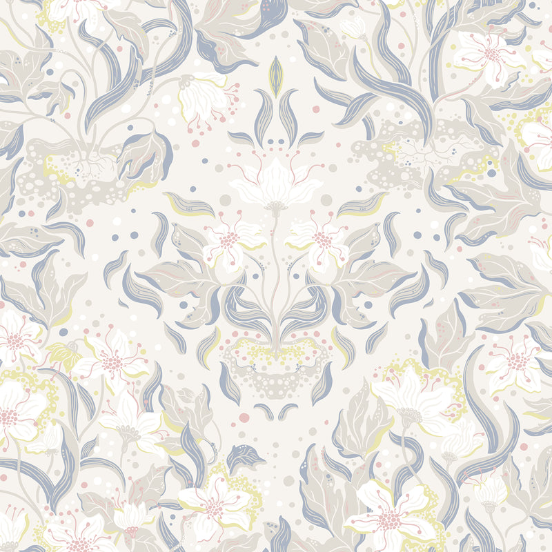 Lisa Bone Floral Damask Wallpaper Wallpaper A-Street Prints Double Roll Bone 