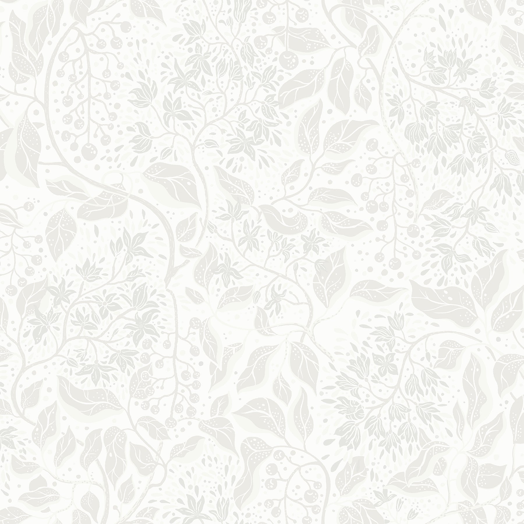 Turi Sage Twining Vines Wallpaper Wallpaper A-Street Prints Double Roll Light Grey 