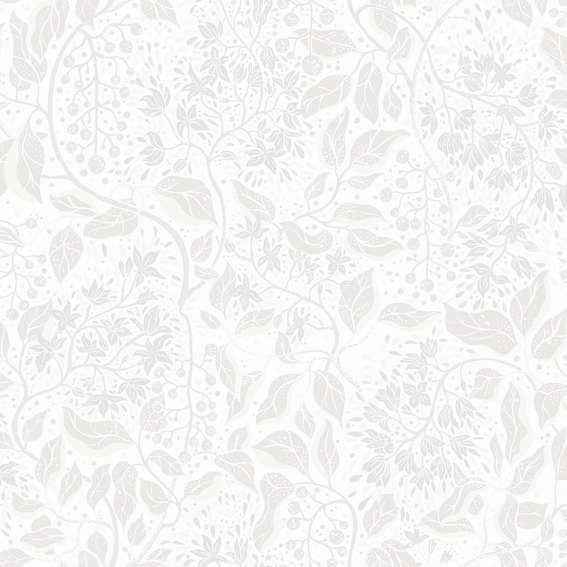 Turi Sage Twining Vines Wallpaper Wallpaper A-Street Prints Double Roll Light Grey 