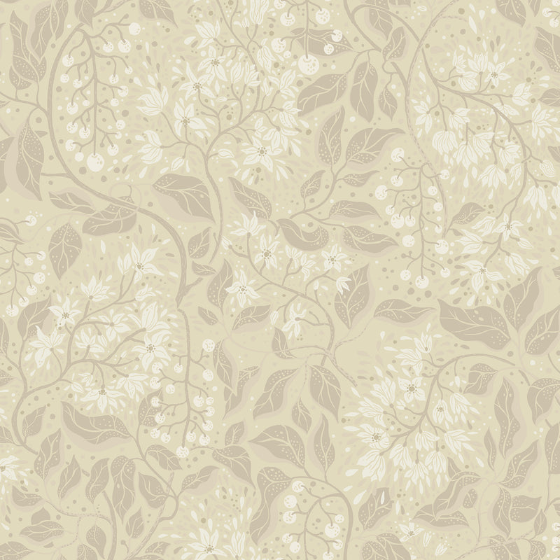 Turi Sage Twining Vines Wallpaper Wallpaper A-Street Prints Double Roll Wheat 