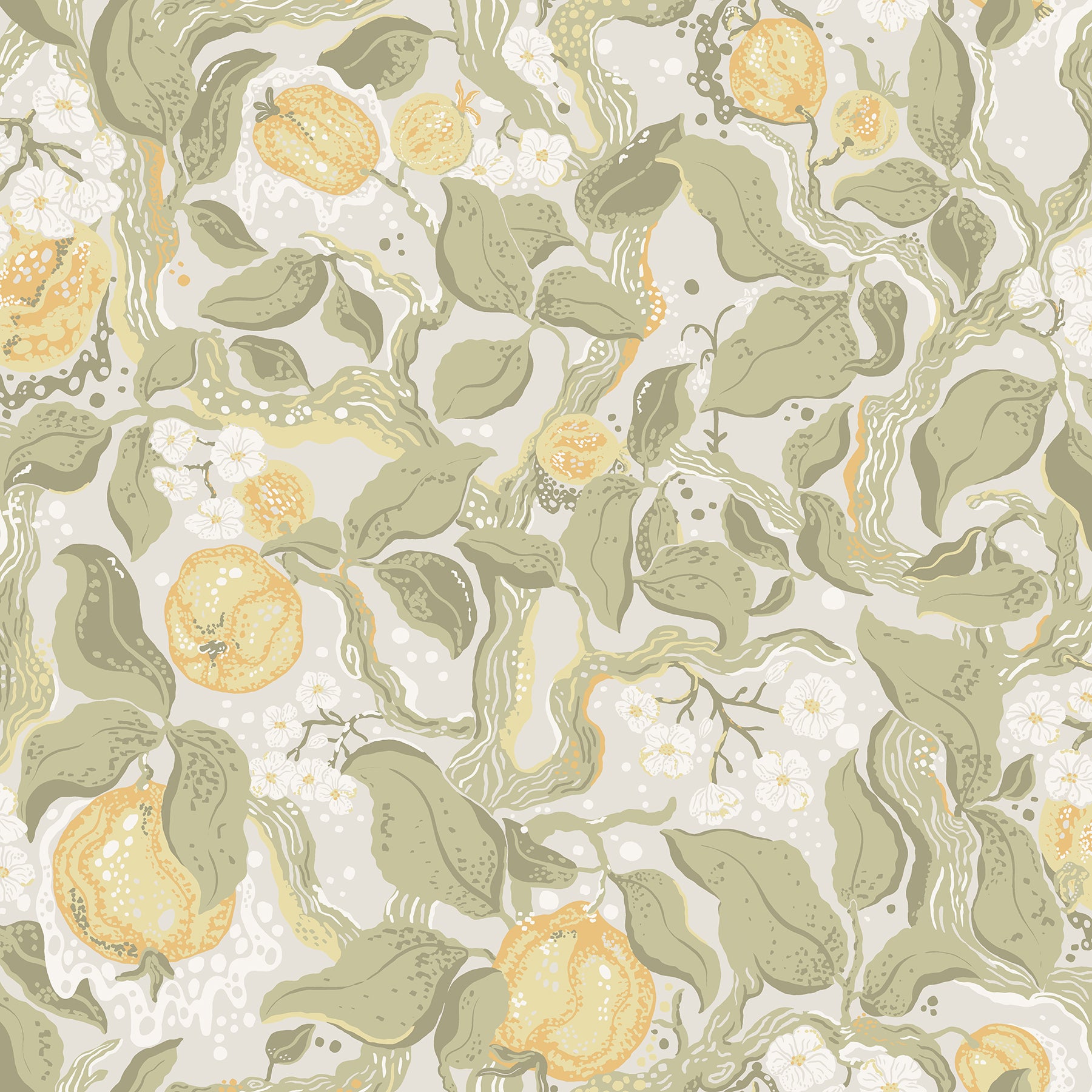 Kort Sage Fruit and Floral Wallpaper Wallpaper A-Street Prints Double Roll Sage 