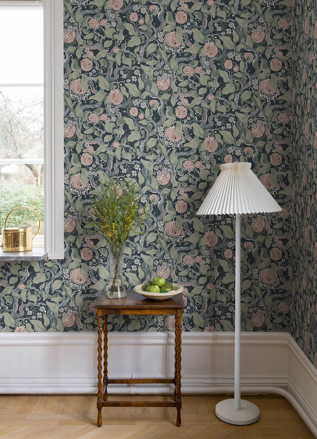 Kort Sage Fruit and Floral Wallpaper Wallpaper A-Street Prints   