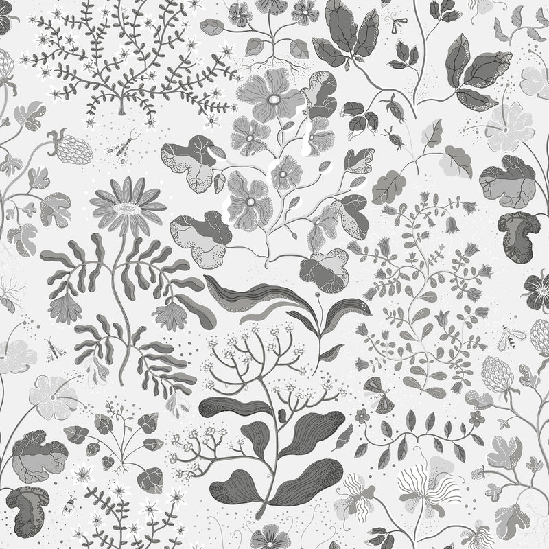 Groh Green Floral Wallpaper Wallpaper A-Street Prints Double Roll Grey 