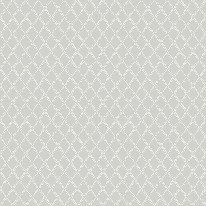 Trevor White Leaf Trellis Wallpaper Wallpaper A-Street Prints Double Roll Grey 