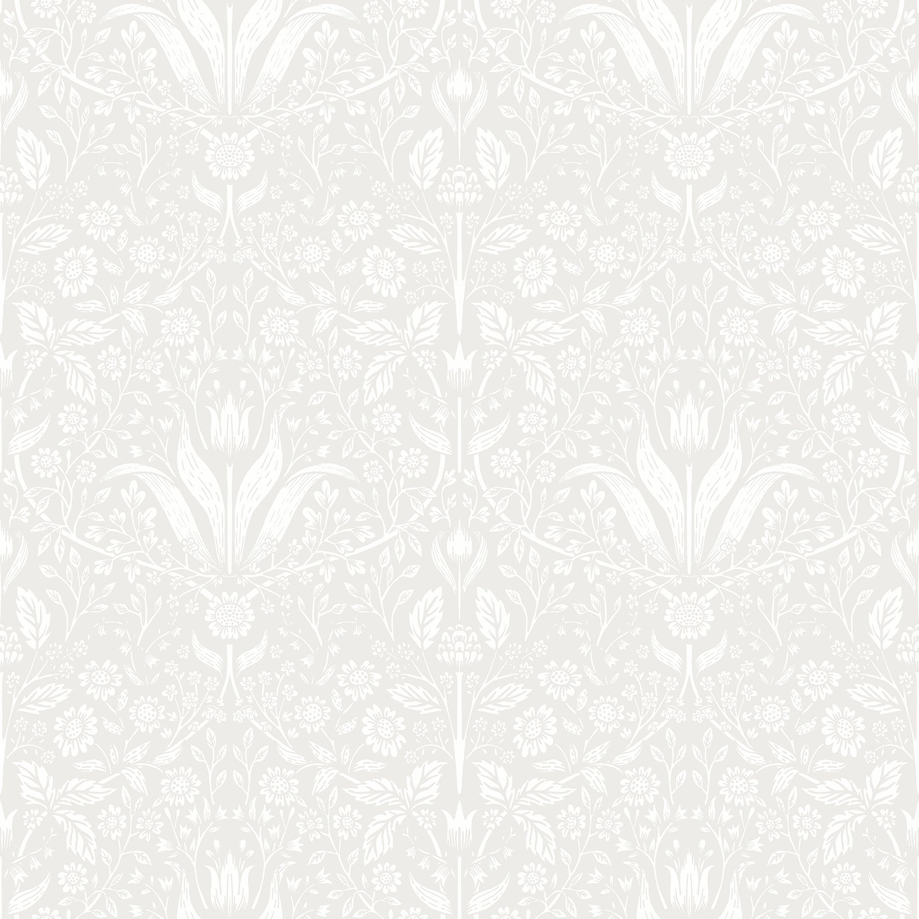 Mara Light Grey Tulip Ogee Wallpaper Wallpaper A-Street Prints Double Roll Light Grey 